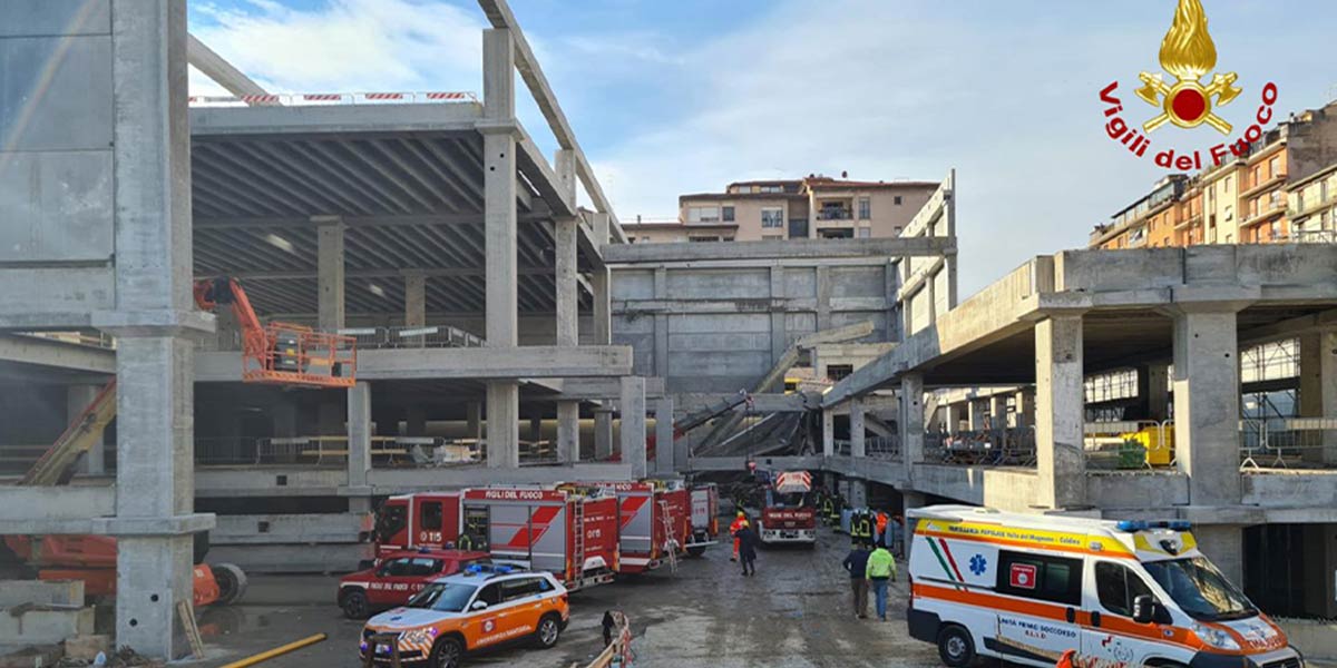 Firenze, crolla il cantiere di un supermercato